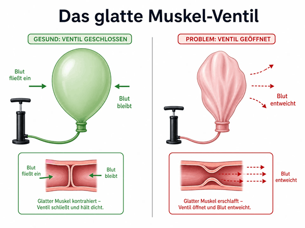 Das glatte Muskel-Ventil – Infografik
